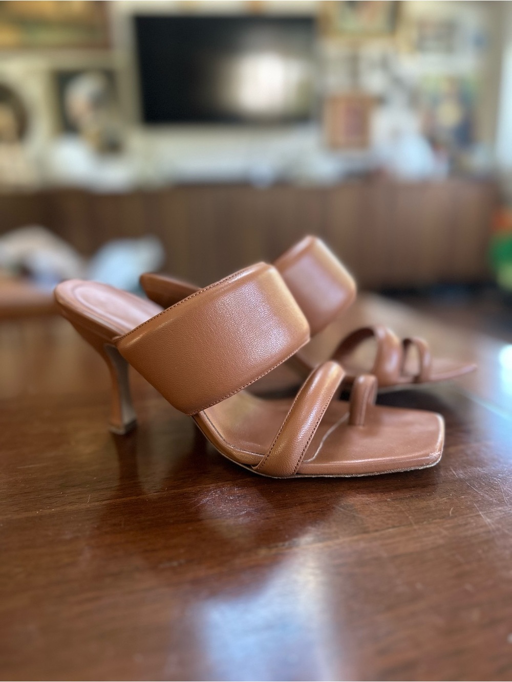 Vero Cuoio Tan Leather Strappy Stiletto Heels